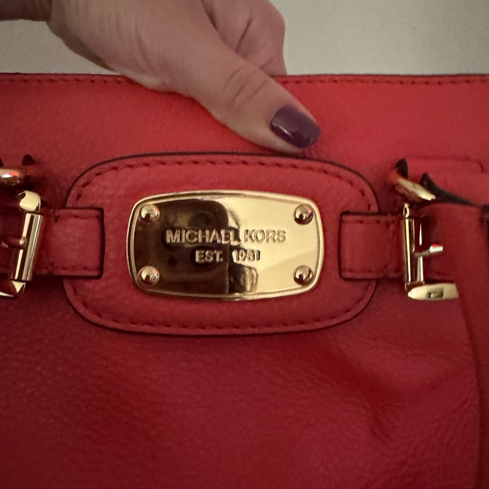 Michael Kors Coral Handbag with Gold Hardware